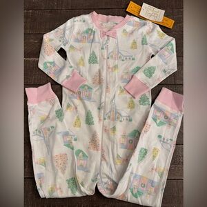 Beaufort Bonnet Christmas Pajamas Pastel Vintage Sleigh Bells Print Girls 4T